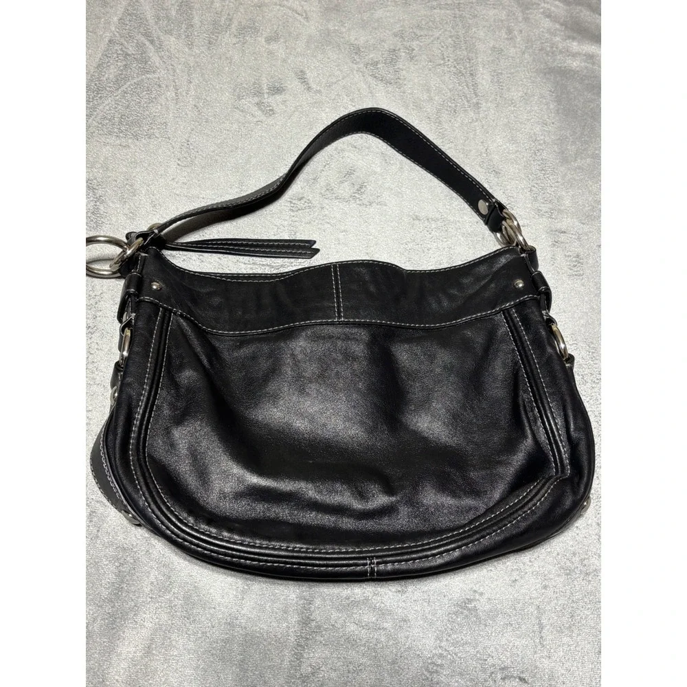 Coach Black Soft Leather Hobo Bag Shoulder Handbag L0920-F14707 Y2K